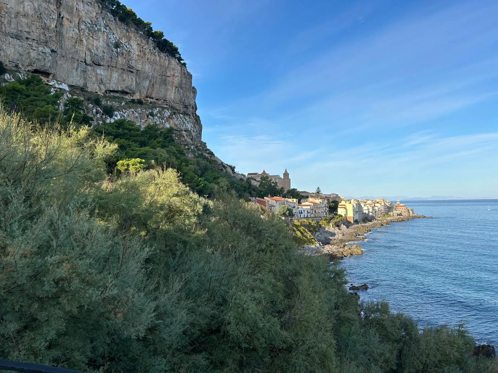 La Rocca cliff and the Cefalù coastline seen from the east