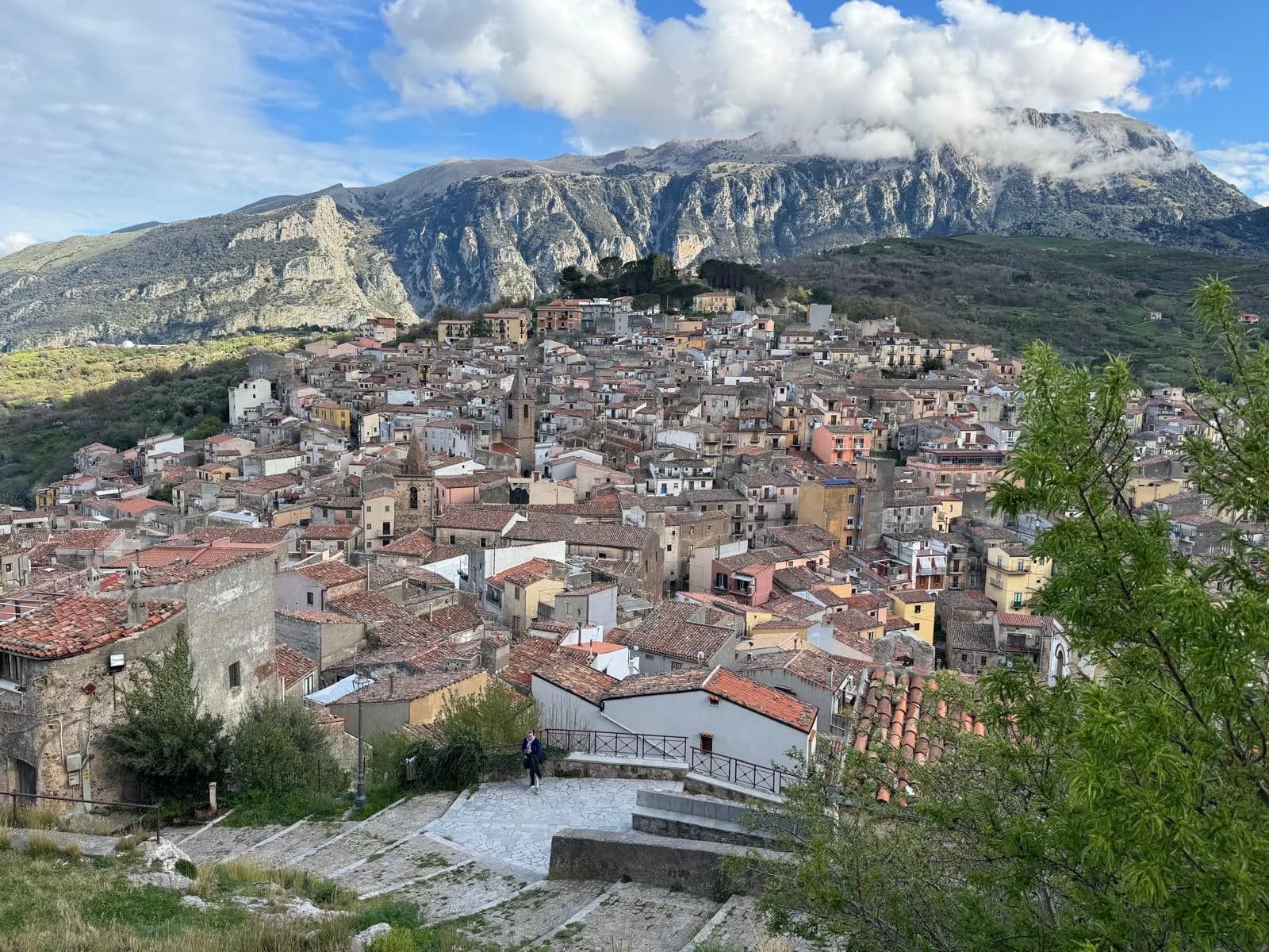 Gratteri hilltop village nestled below the Madonie mountains