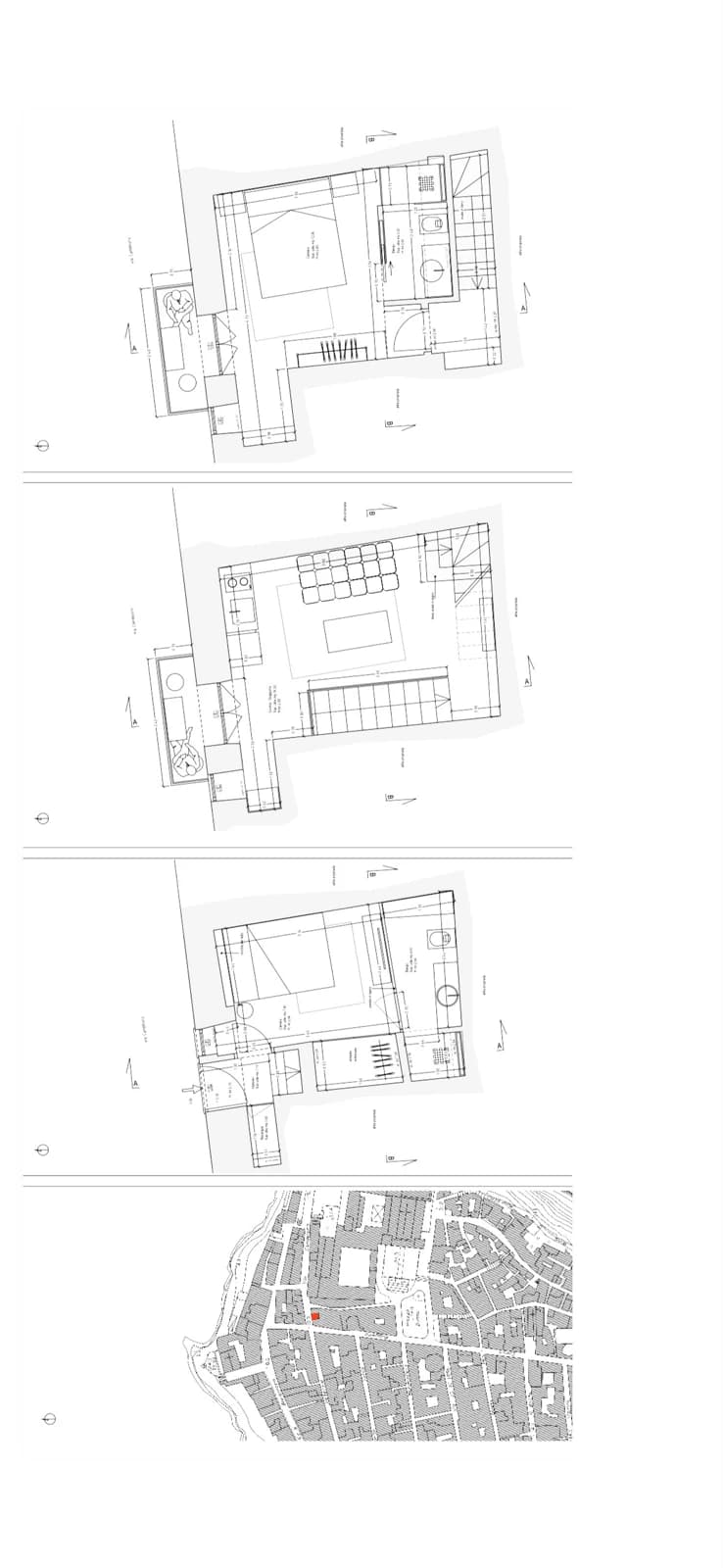 Floor plans of The Lavender Townhouse across its three levels